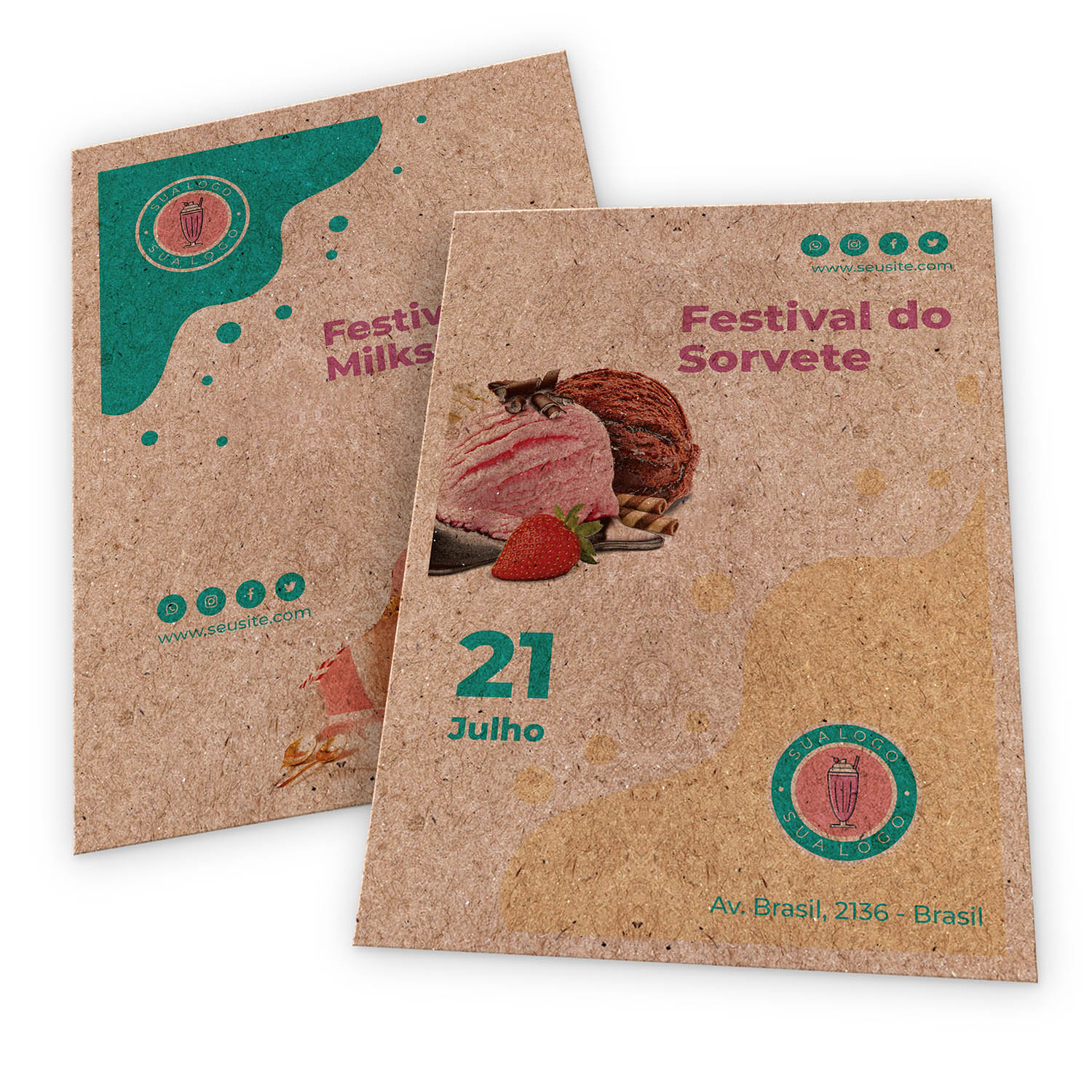 FOLHAS AVULSAS PAPEIS ESPECIAIS KRAFT 250G - 4X4 - 50unid - KRAF25A
