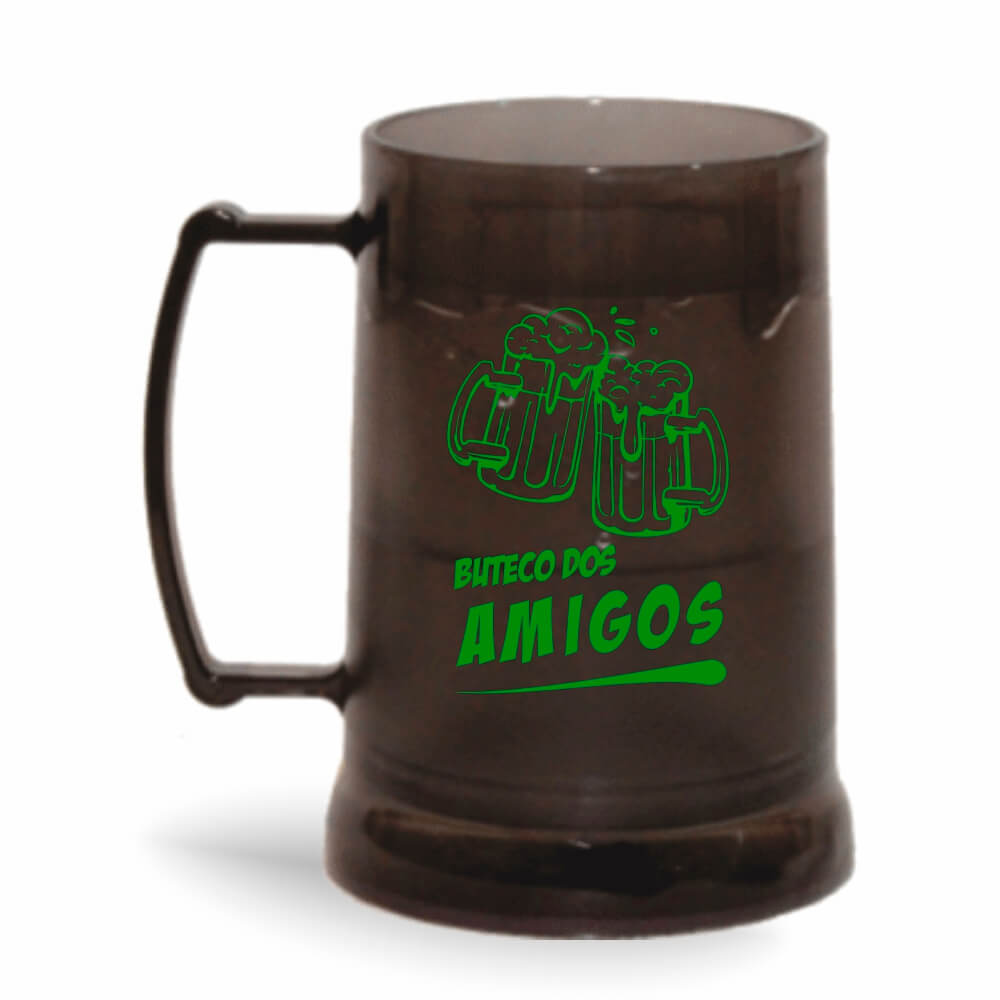 CANECA, COPOS E TAÇAS CANECAS CANECAS PLÁSTICAS COM GEL 300ML IMPRESSÃO 1 COR TRANSPARENTE FUMÊ COM GEL INCOLOR