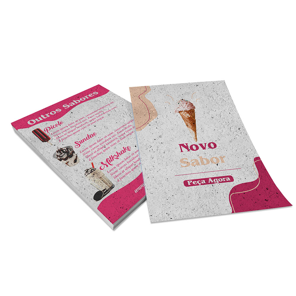PANFLETOS, FLYERS E FOLHETOS RECICLATO 90G SEM VERNIZ 150X210MM
