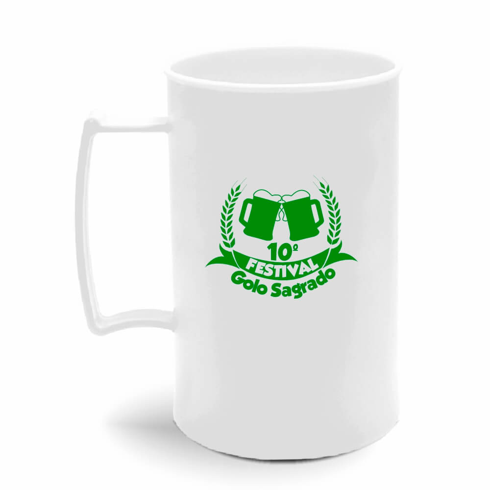 CANECA, COPOS E TAÇAS CANECAS CANECAS PLÁSTICAS CHOPP 300ML IMPRESSÃO 1 COR LEITOSA BRANCA
