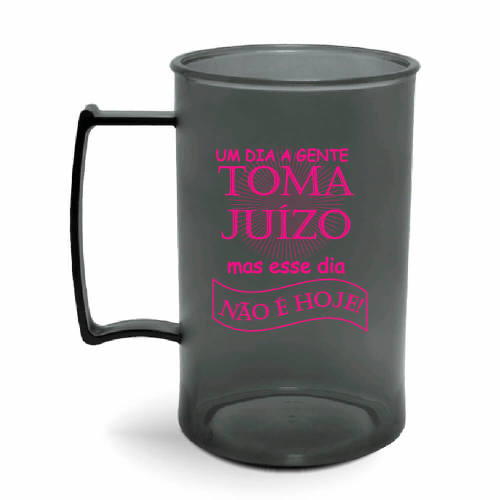 CANECA, COPOS E TAÇAS CANECAS CANECAS PLÁSTICAS CHOPP 300ML IMPRESSÃO 1 COR TRANSPARENTE FUMÊ