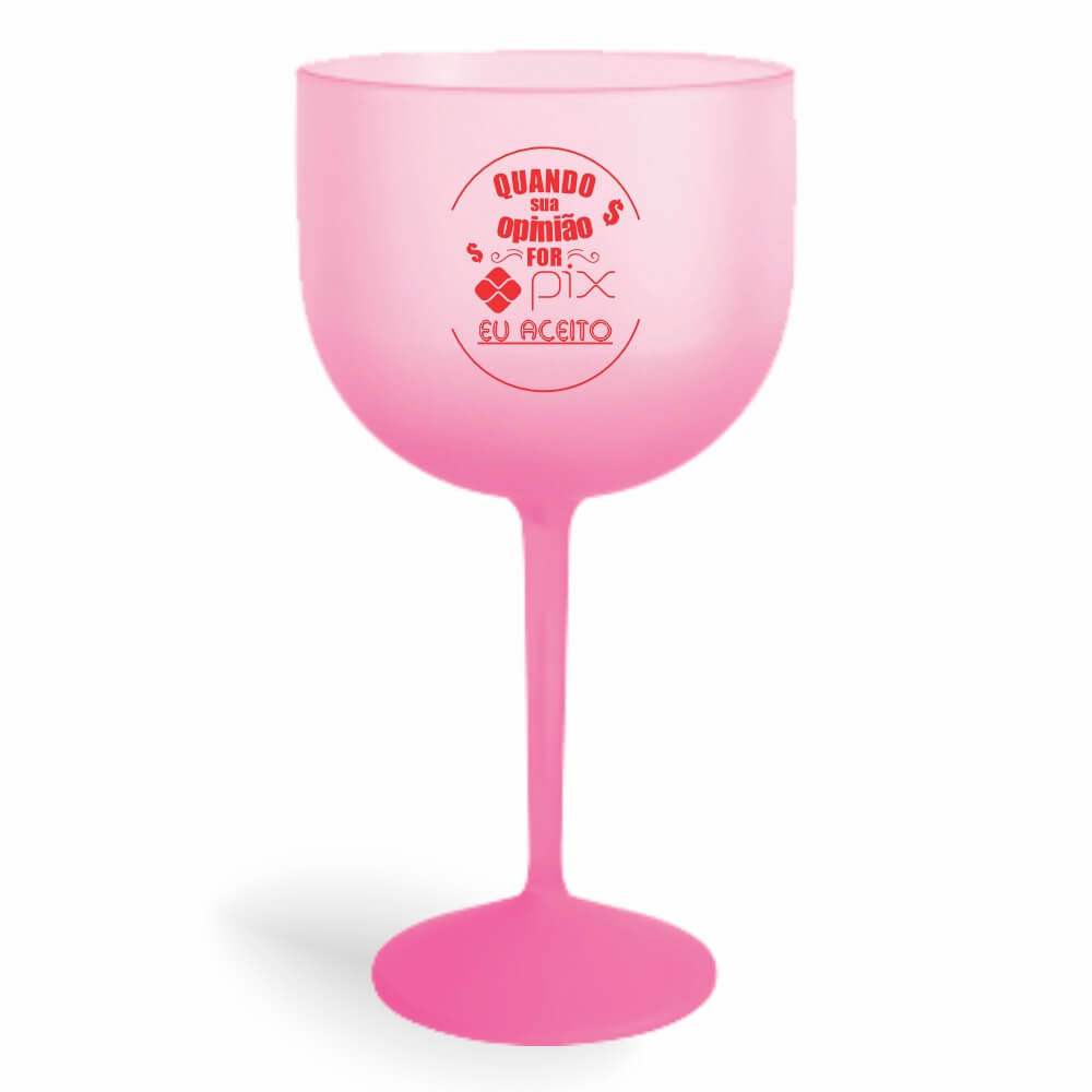 CANECA, COPOS E TAÇAS TAÇAS TAÇAS PLÁSTICAS TAÇA DE GIN 580ML IMPRESSÃO 1 COR DEGRADÊ ROSA