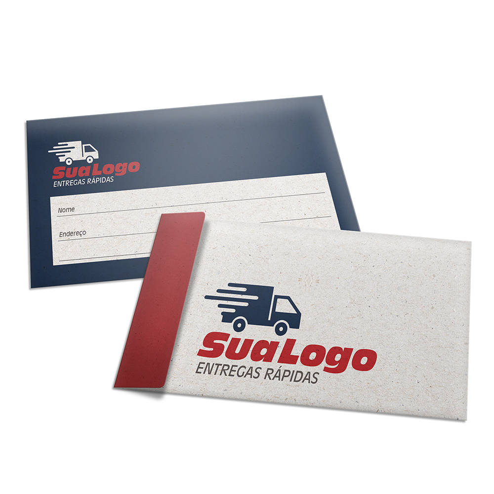 ENVELOPES ENVELOPES PERSONALIZADOS RECICLATO 90G ABA LATERAL 230X110MM - 4X0 - 500unid - ENVAL500C