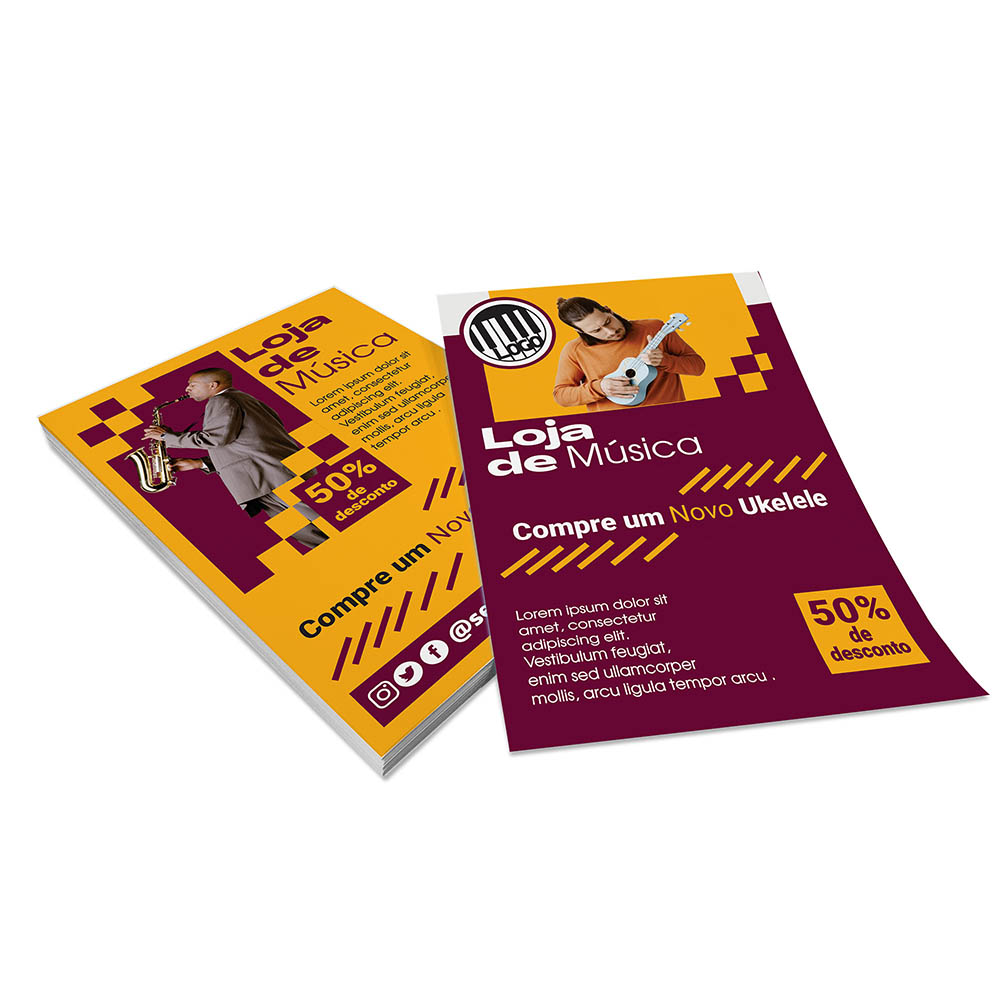 PANFLETOS, FLYERS E FOLHETOS COUCHÊ 90G SEM VERNIZ 100X140MM