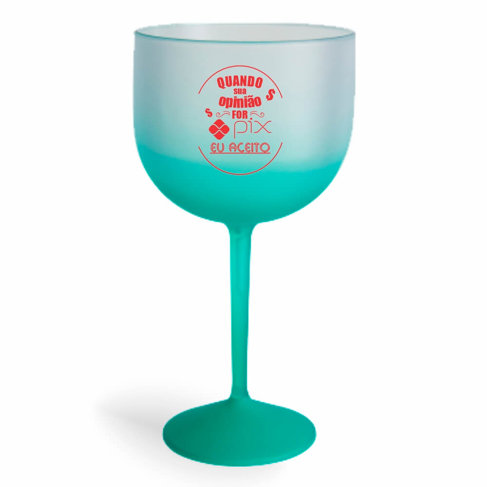 CANECA, COPOS E TAÇAS TAÇAS TAÇAS PLÁSTICAS TAÇA DE GIN 580ML IMPRESSÃO 1 COR DEGRADÊ VERDE