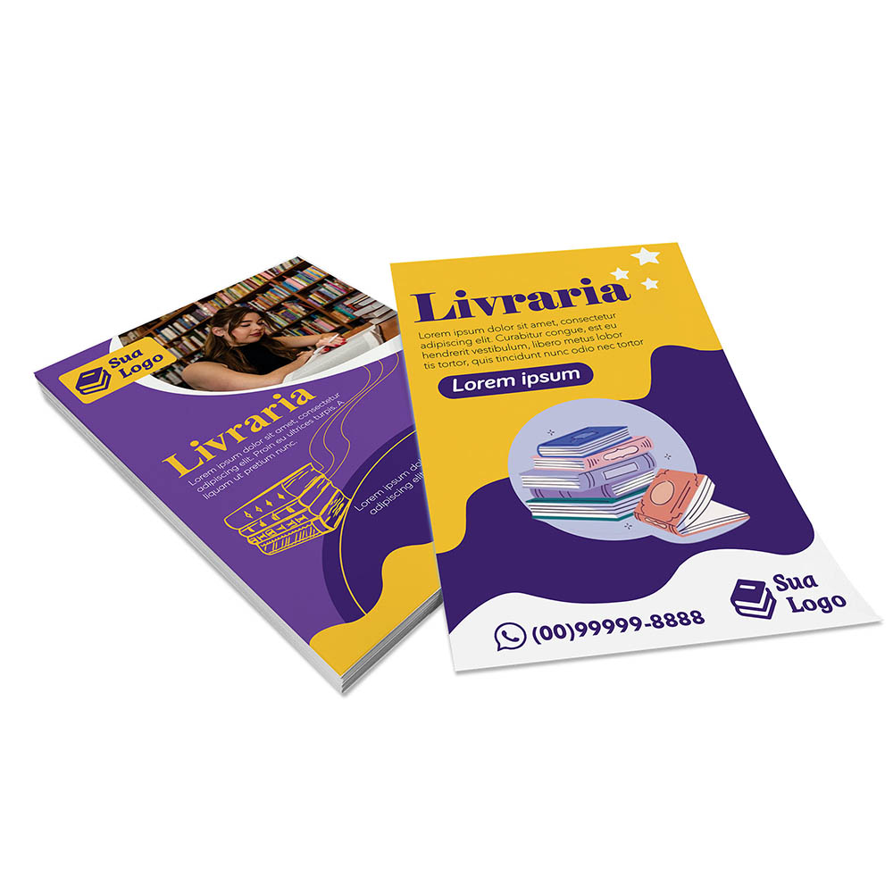 PANFLETOS, FLYERS E FOLHETOS COUCHÊ 90G SEM VERNIZ 100X140MM