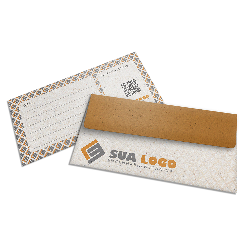 ENVELOPES ENVELOPES PERSONALIZADOS RECICLATO 90G CARTA 230X115MM - 4X0 - 250unid - 10420