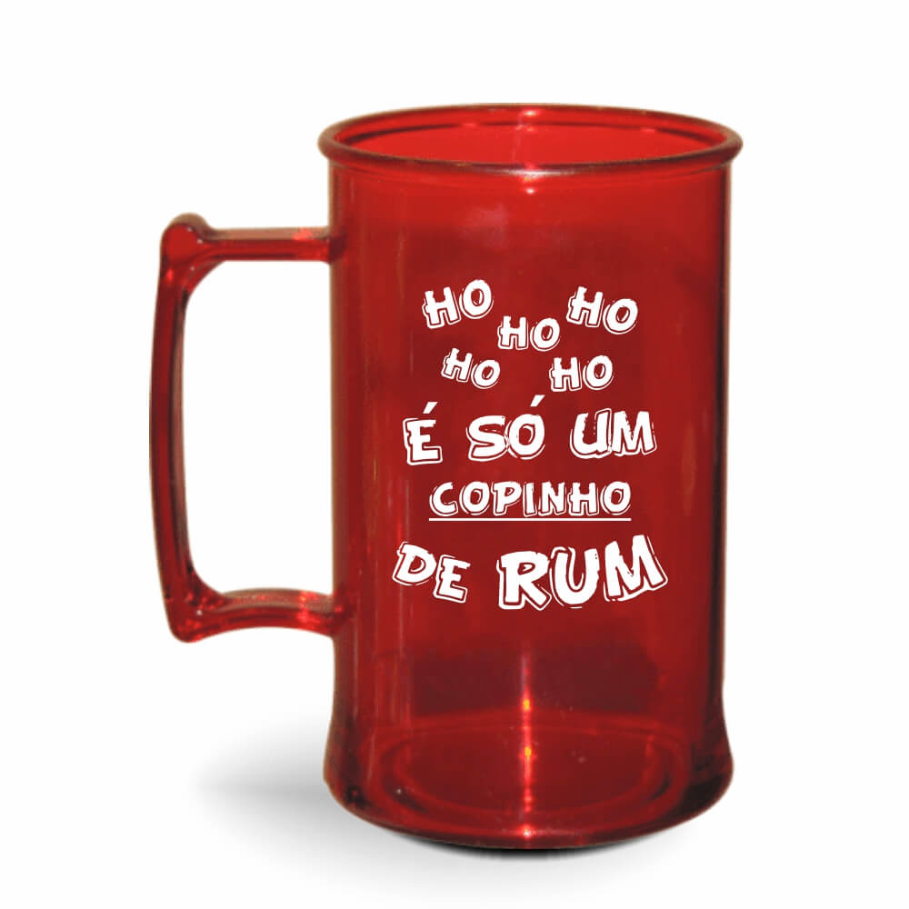 CANECA, COPOS E TAÇAS CANECAS CANECAS PLÁSTICAS CHOPP 450ML IMPRESSÃO 1 COR TRANSPARENTE VERMELHA