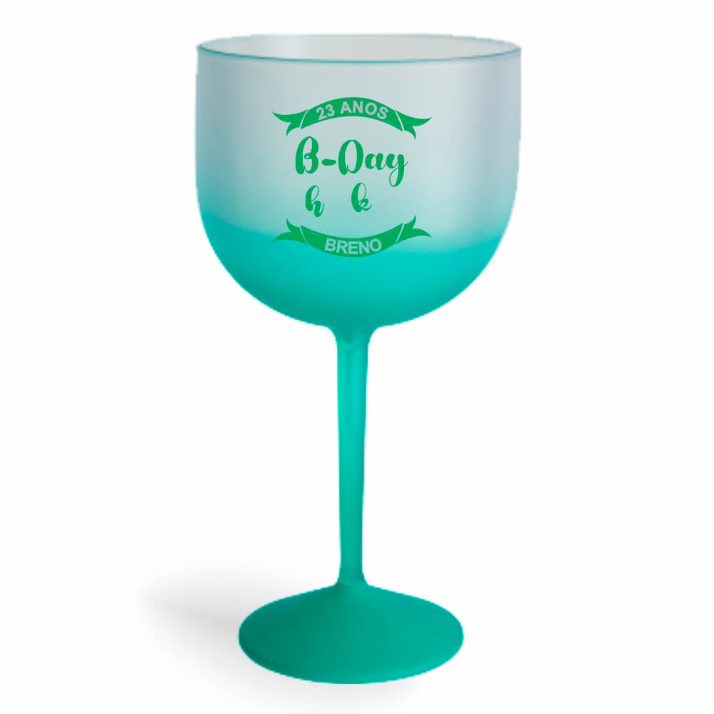 CANECA, COPOS E TAÇAS TAÇAS TAÇAS PLÁSTICAS TAÇA DE GIN 580ML IMPRESSÃO 1 COR DEGRADÊ VERDE