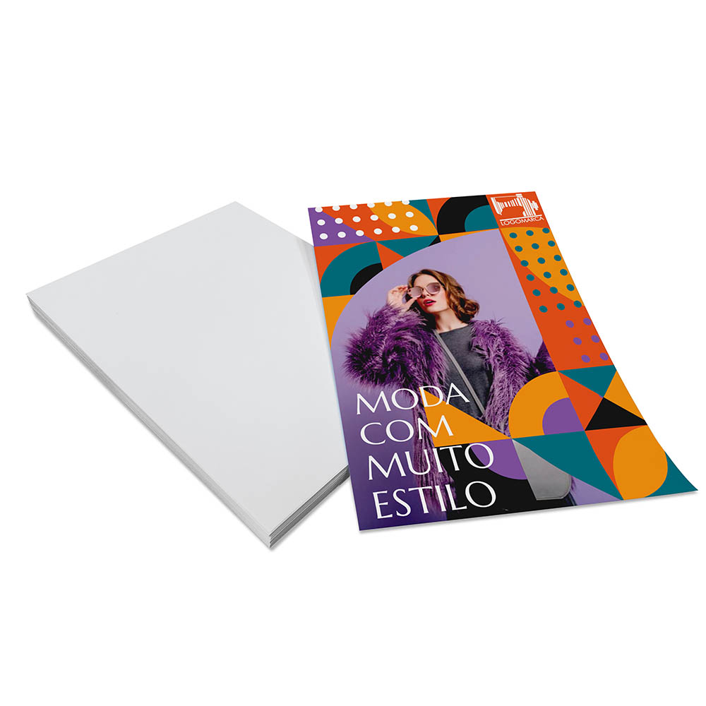 PANFLETOS, FLYERS E FOLHETOS COUCHÊ 90G SEM VERNIZ 100X140MM