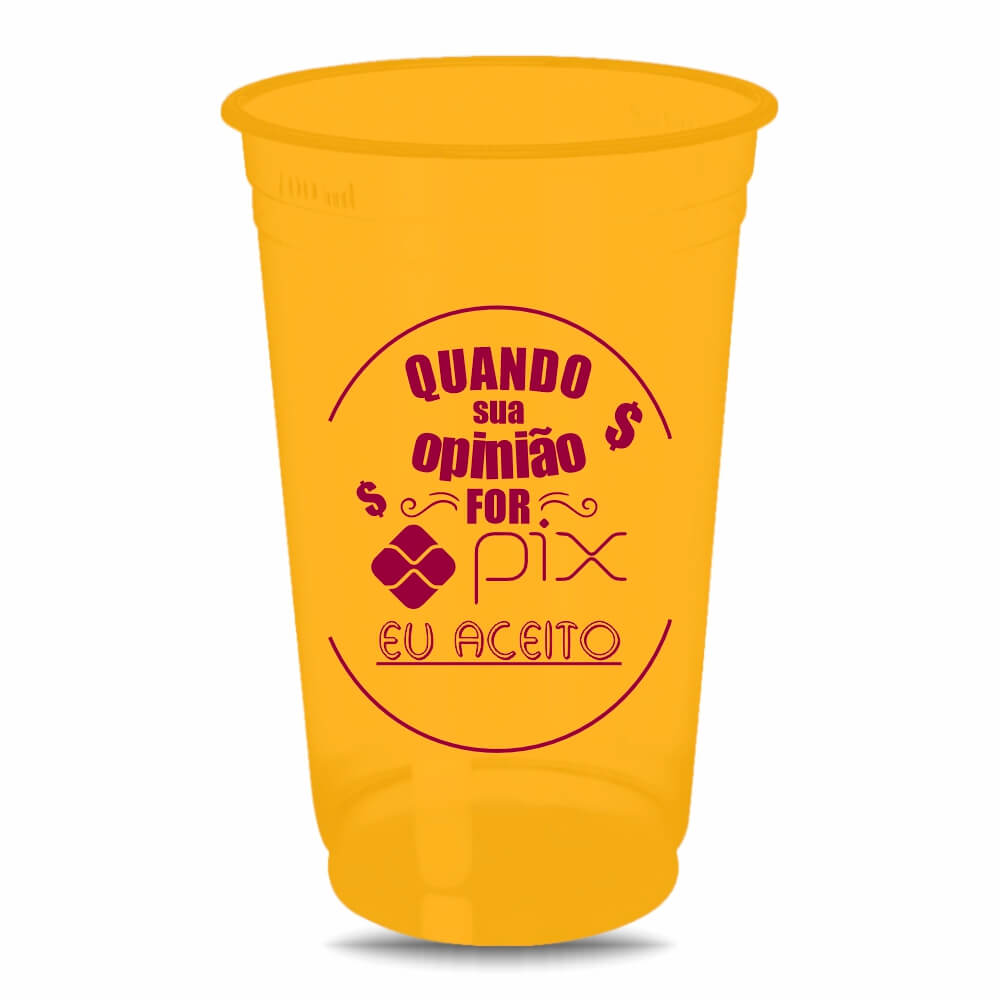 CANECA, COPOS E TAÇAS COPOS COPOS DESCARTÁVEIS 400ML IMPRESSÃO SILK FOSCO