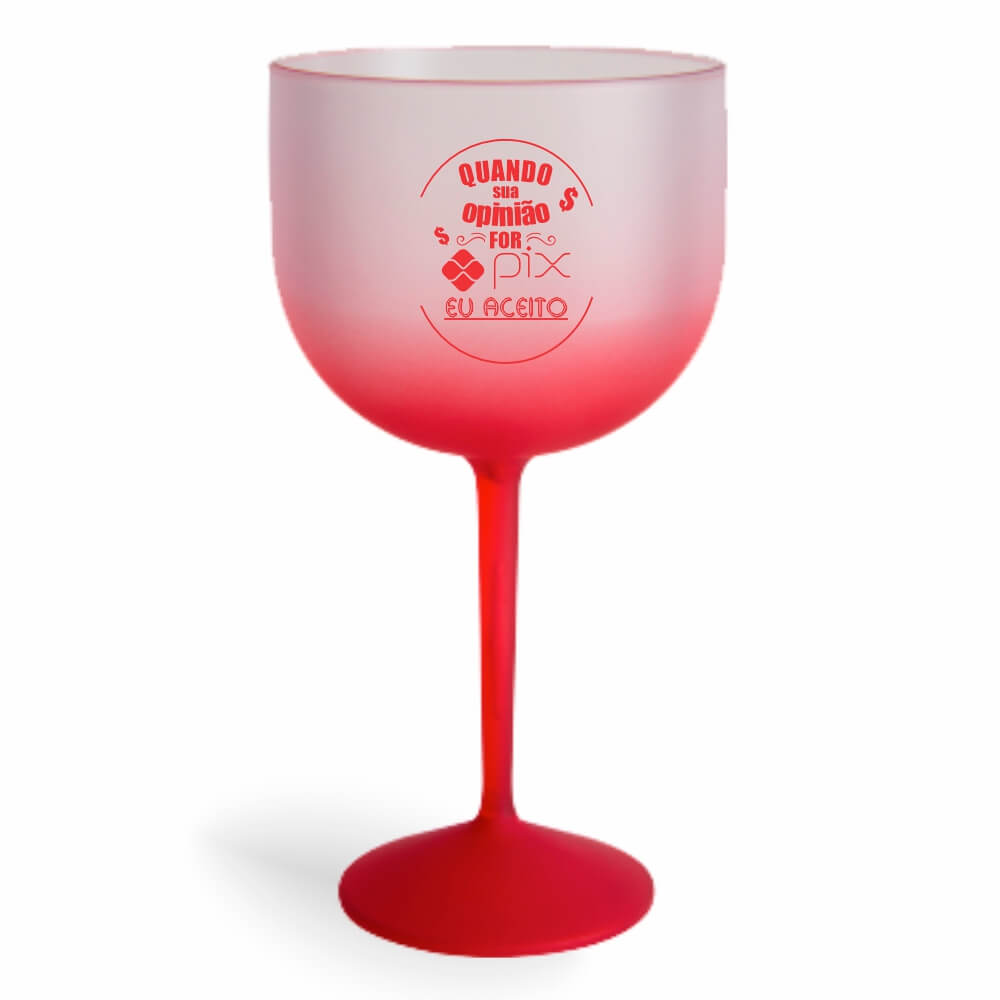 CANECA, COPOS E TAÇAS TAÇAS TAÇAS PLÁSTICAS TAÇA DE GIN 580ML IMPRESSÃO 1 COR DEGRADÊ VERMELHA