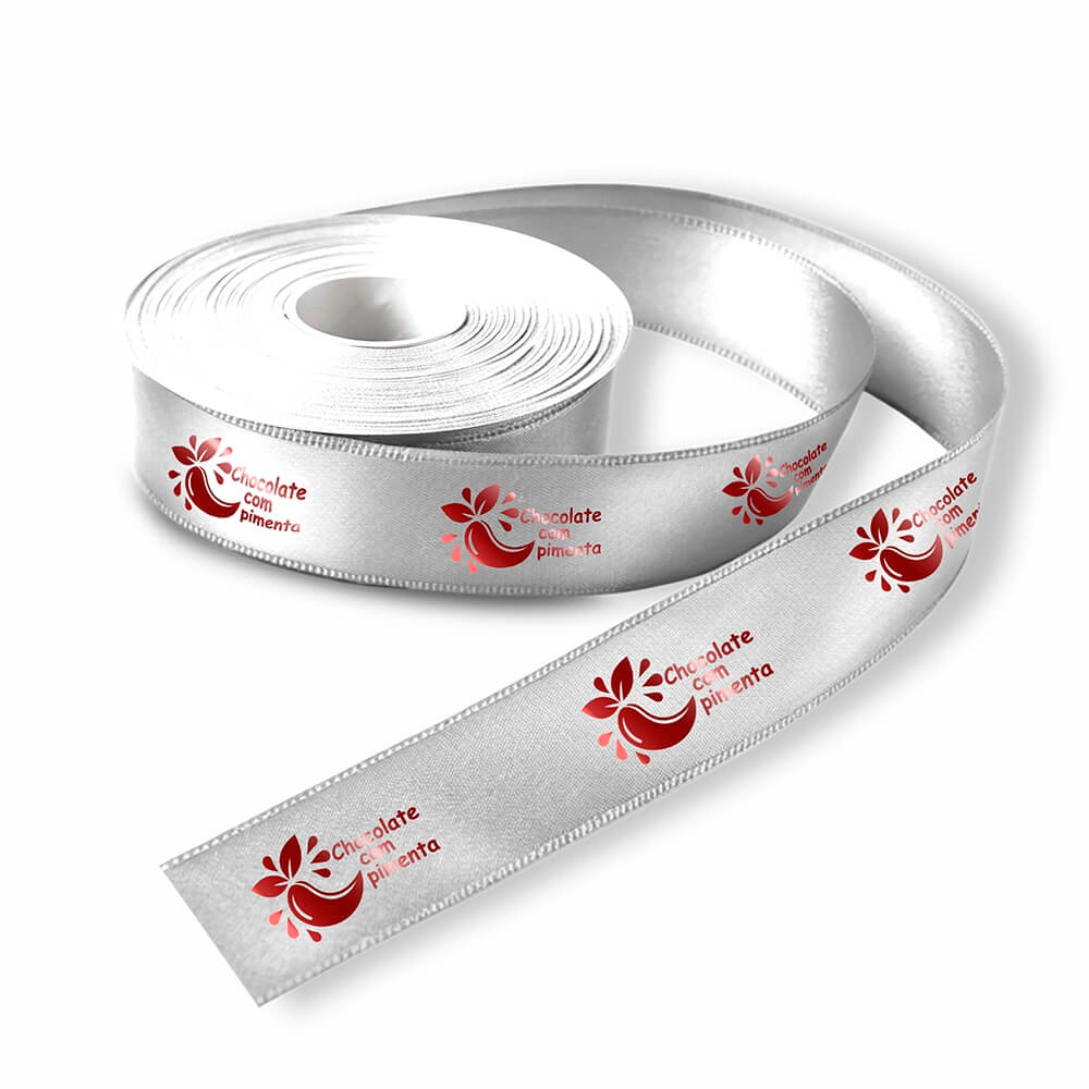 FITA DE CETIM ROLO COM 50 METROS LARGURA DE 22MM PRATA