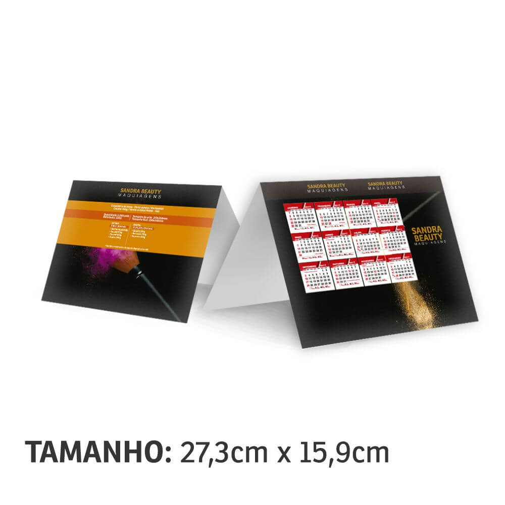 CALENDÁRIOS E FOLHINHAS 2025 CALENDÁRIO DE MESA BÁSICO PVC 0,50MM PREMIUM BRANCO - 4X0 - 24unid - CAL050P24