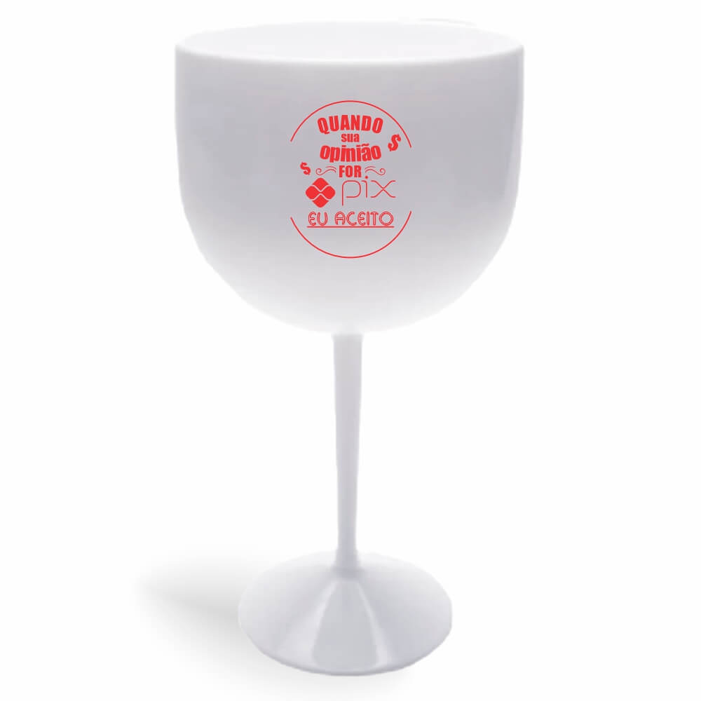 CANECA, COPOS E TAÇAS TAÇAS TAÇAS PLÁSTICAS TAÇA DE GIN 580ML IMPRESSÃO 1 COR LEITOSA BRANCA