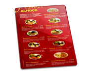 CARDÁPIOS CARDÁPIOS PERSONALIZADOS PLASTIFICADOS PLÁSTICO COMPACTO 0,05MM 300X420MM