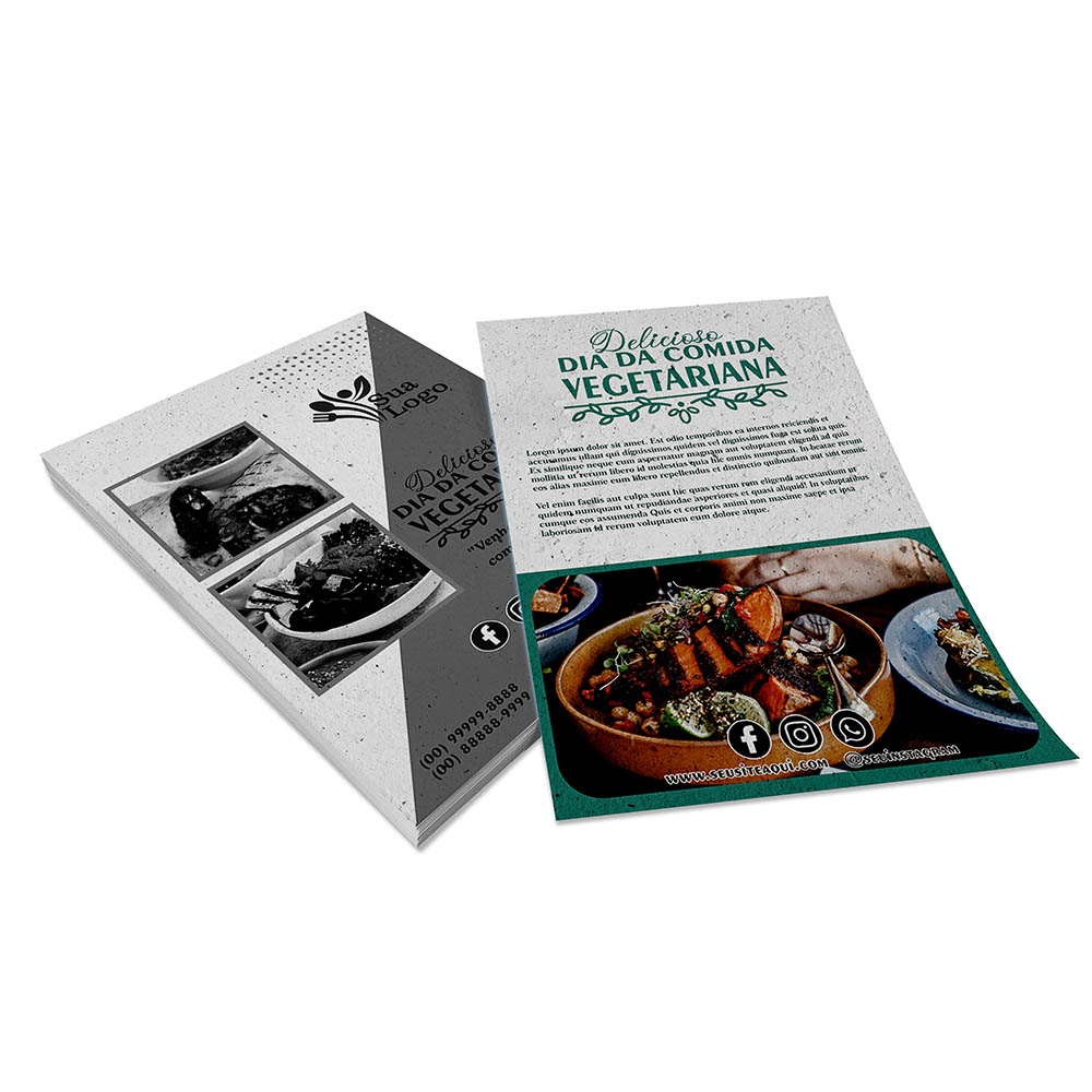 PANFLETOS, FLYERS E FOLHETOS RECICLATO 90G SEM VERNIZ 300X420MM