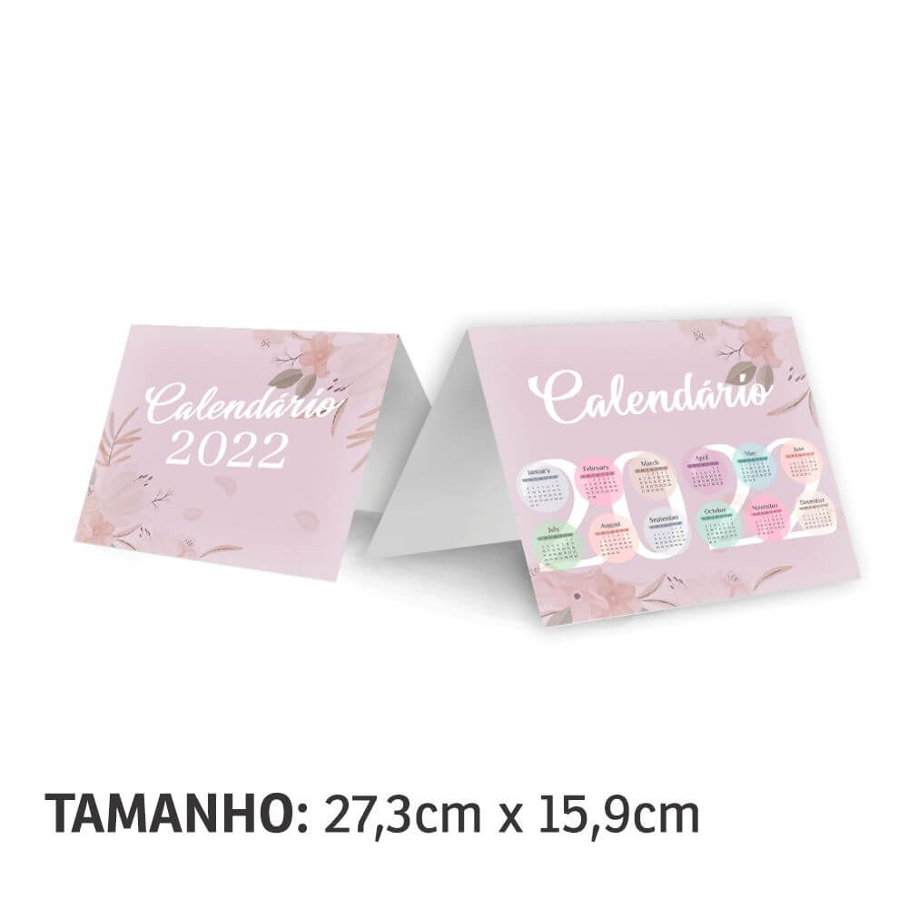 CALENDÁRIOS E FOLHINHAS 2025 CALENDÁRIO DE MESA BÁSICO PVC 0,50MM PREMIUM BRANCO - 4X0 - 30unid - CAL050P30