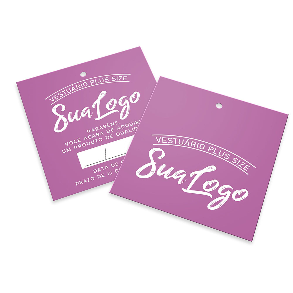 TAGS TAGS PADRÃO FURO COUCHÊ 300G LAMINAÇÃO FOSCA LAM FOSCA FRENTE E VERSO 91X102MM - 4X4 - 1000unid - 36012C
