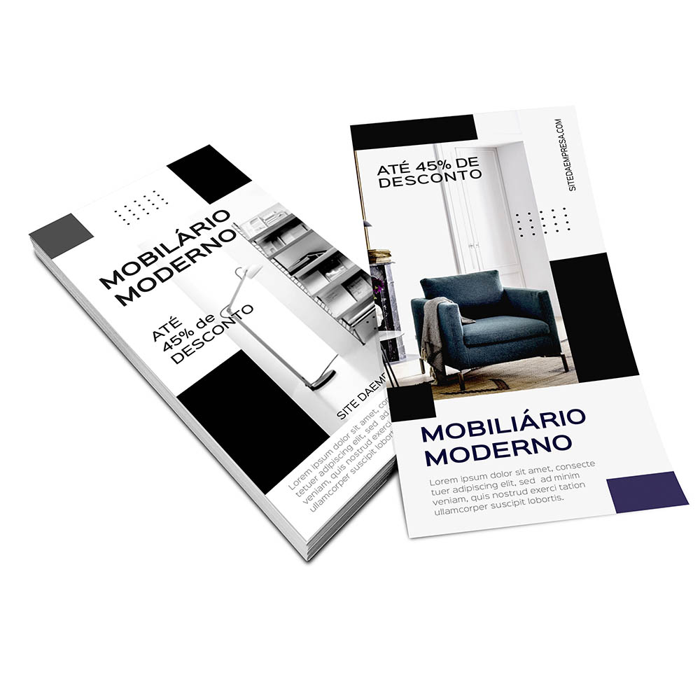 PANFLETOS, FLYERS E FOLHETOS COUCHÊ 150G SEM VERNIZ 100X200MM - 4X1 - 300unid - P45411MC3