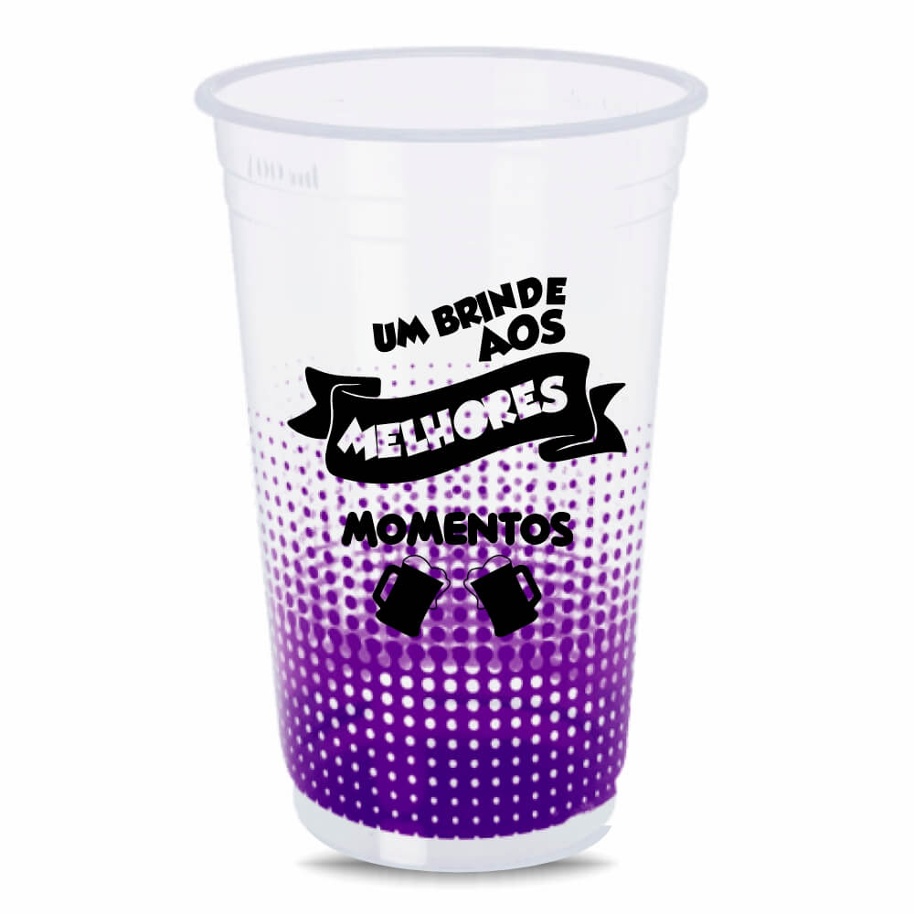 CANECA, COPOS E TAÇAS COPOS COPOS DESCARTÁVEIS 500ML IMPRESSÃO SILK TRANSPARENTE 360