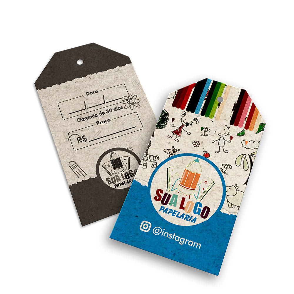 TAGS TAGS ESPECIAIS RECICLATO 240G SEM LAMINAÇÃO E SEM VERNIZ SEM VERNIZ 91X51MM
