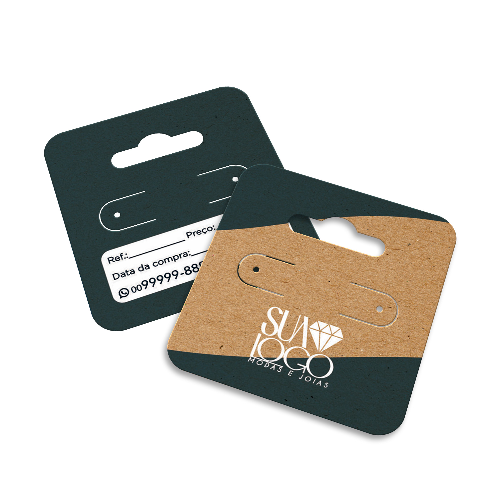 TAGS TAGS ESPECIAIS KRAFT 250G SEM LAMINAÇÃO E SEM VERNIZ SEM VERNIZ COM TINTA BRANCA 45X51MM - 4X4 - 250unid - TDK4250C