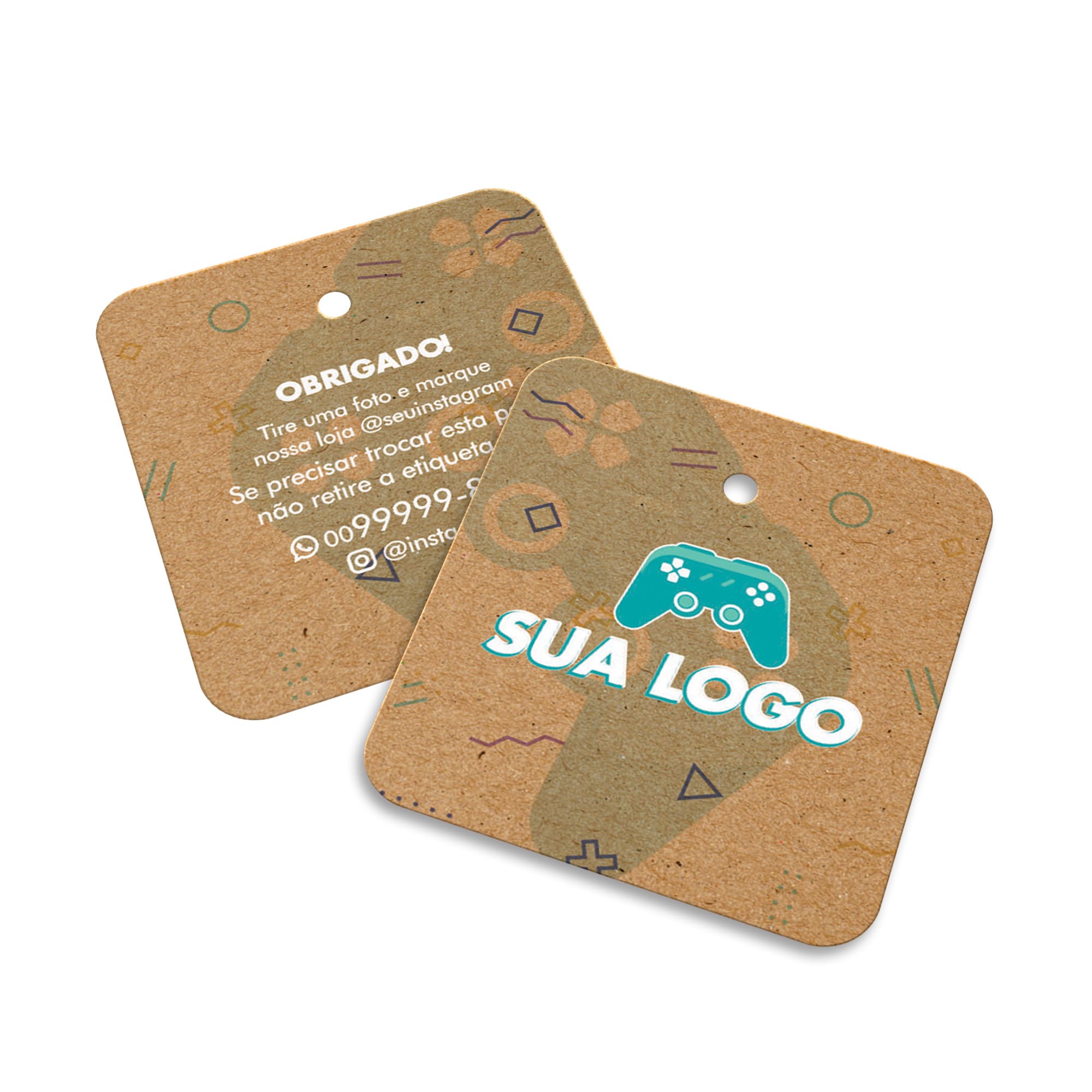 TAGS TAGS ESPECIAIS KRAFT 250G SEM LAMINAÇÃO E SEM VERNIZ SEM VERNIZ COM TINTA BRANCA 45X51MM - 4X4 - 50unid - TDK450C