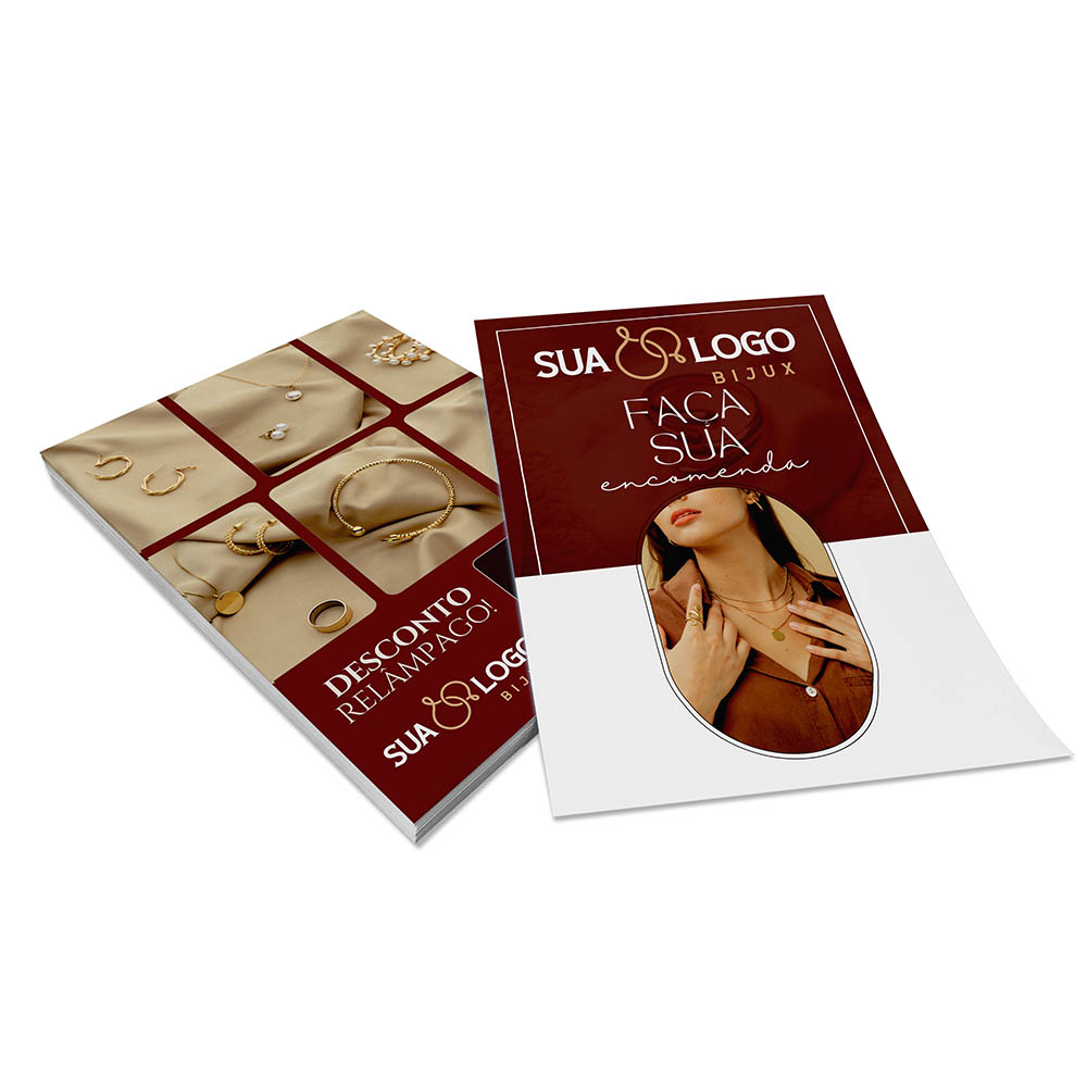 PANFLETOS, FLYERS E FOLHETOS COUCHÊ 150G SEM VERNIZ 150X200MM