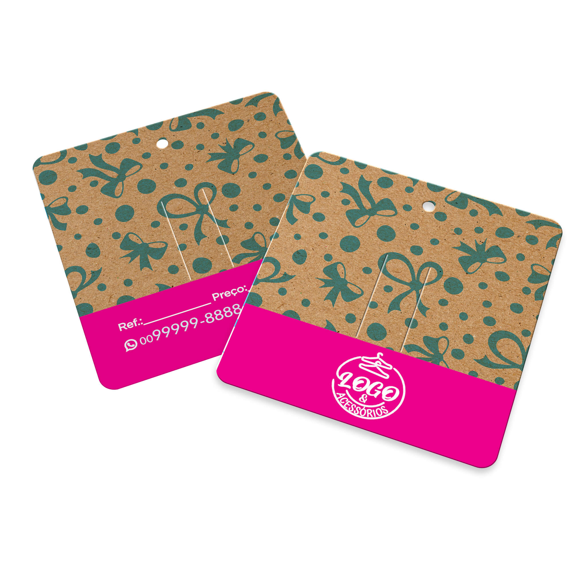 TAGS TAGS ESPECIAIS KRAFT 250G SEM LAMINAÇÃO E SEM VERNIZ SEM VERNIZ COM TINTA BRANCA 91X102MM - 4X4 - 250unid - TDK24250C