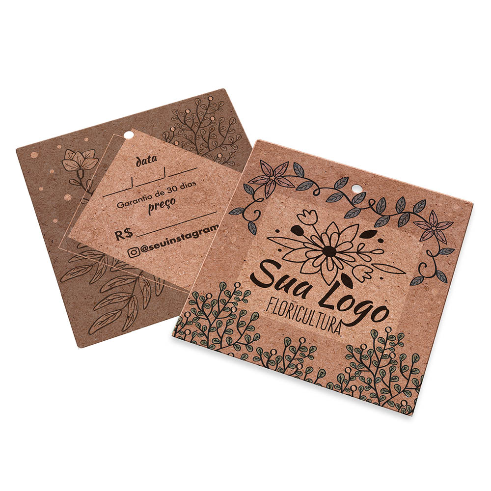 TAGS TAGS PADRÃO FURO KRAFT 250G SEM LAMINAÇÃO E SEM VERNIZ SEM VERNIZ 91X102MM - 4X1 - 100unid - TDK21100C