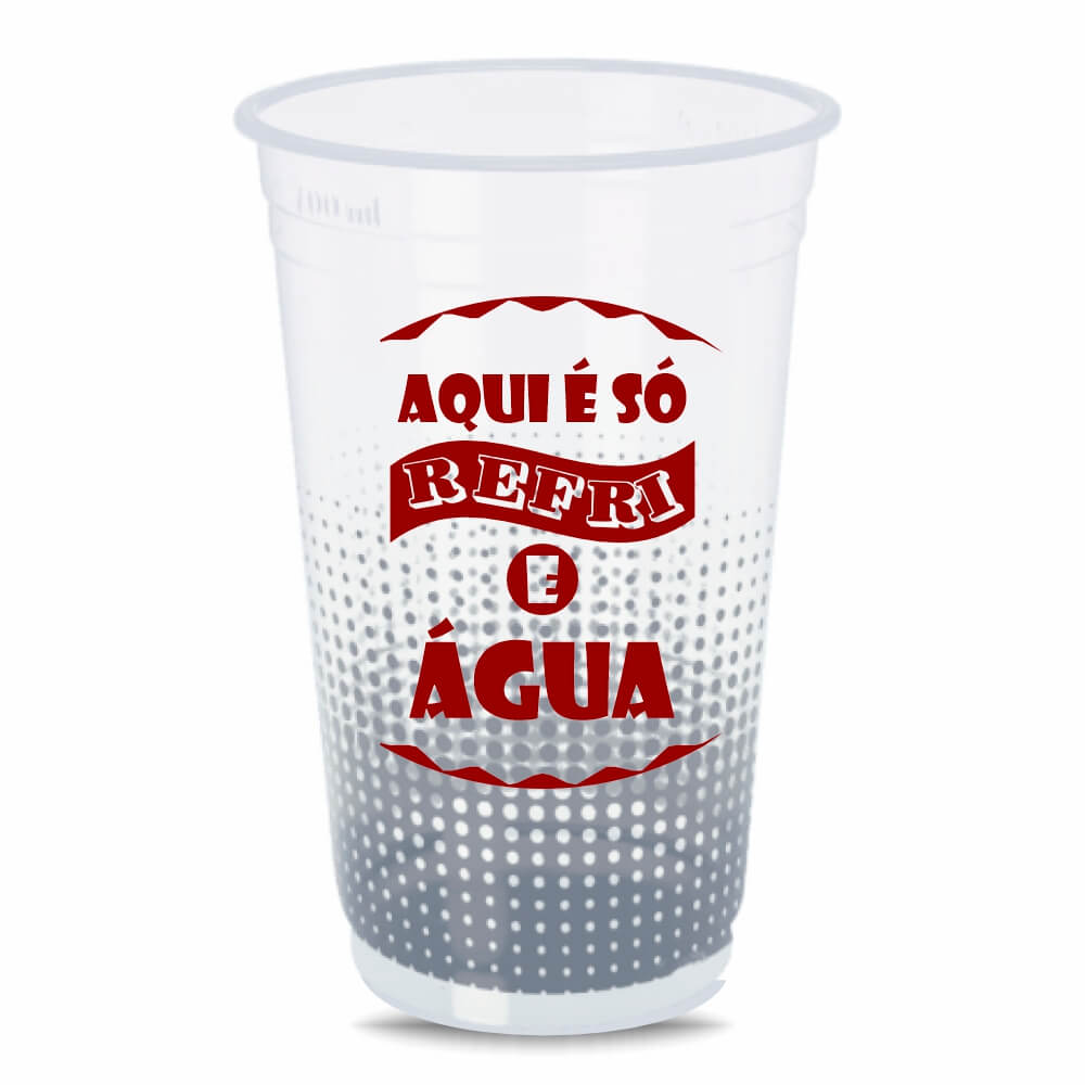 CANECA, COPOS E TAÇAS COPOS COPOS DESCARTÁVEIS 500ML IMPRESSÃO SILK TRANSPARENTE 360