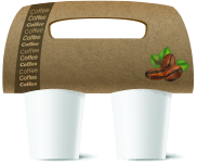 SUPORTE DE COPOS KRAFT 250G SEM LAMINAÇÃO E SEM VERNIZ COM 02 UND 4X0