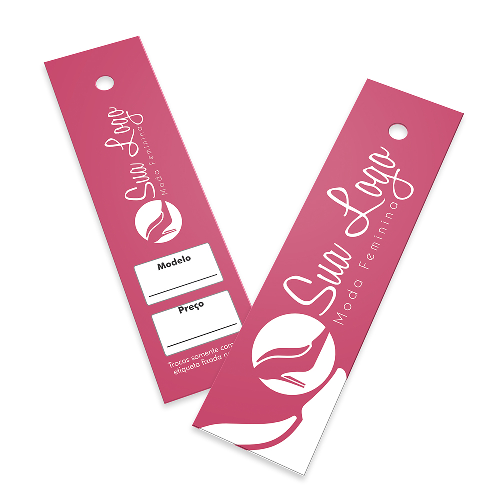 TAGS TAGS PADRÃO FURO COUCHÊ 250G SEM LAMINAÇÃO E SEM VERNIZ SEM VERNIZ 91X25MM - 4X4 - 50unid - TD94425C