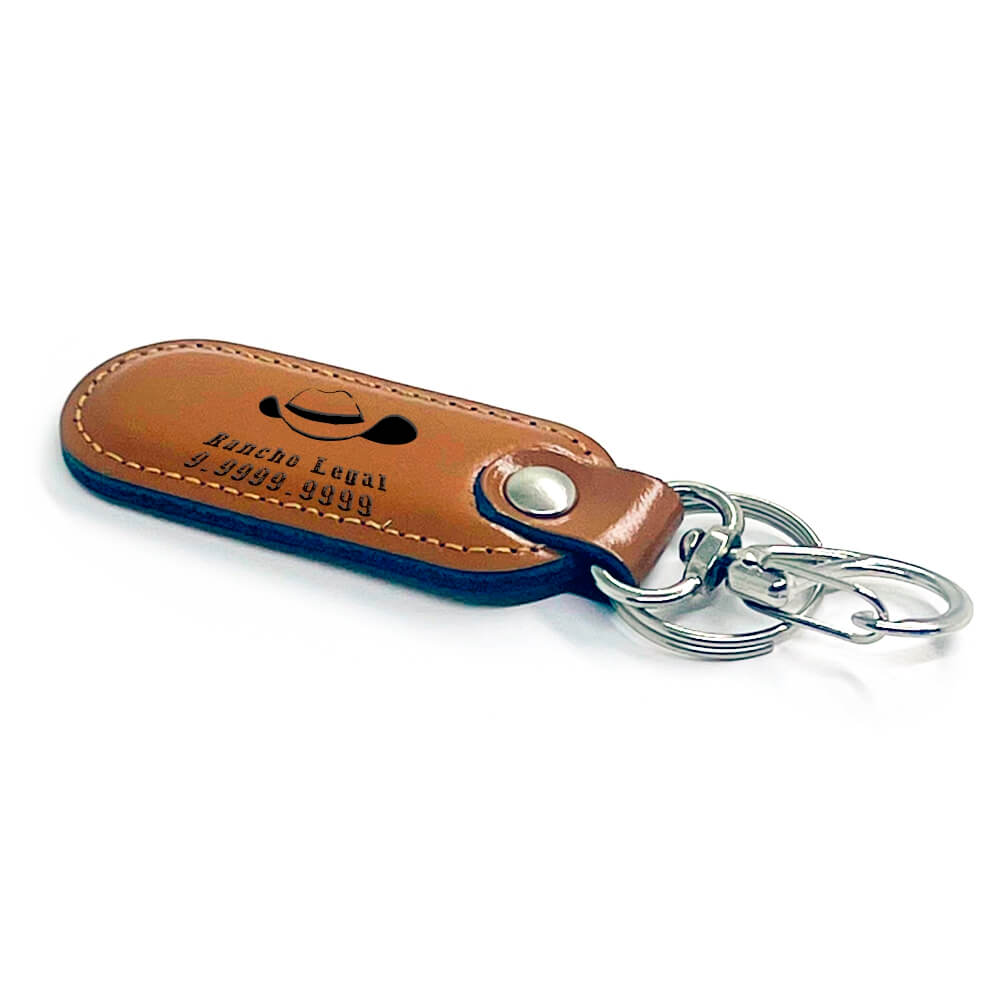ABRIDORES E CHAVEIROS CHAVEIRO GRAVAÇÃO A LASER CORINO MARROM ABAULADO - 1X0 - 100unid - CHLR100A