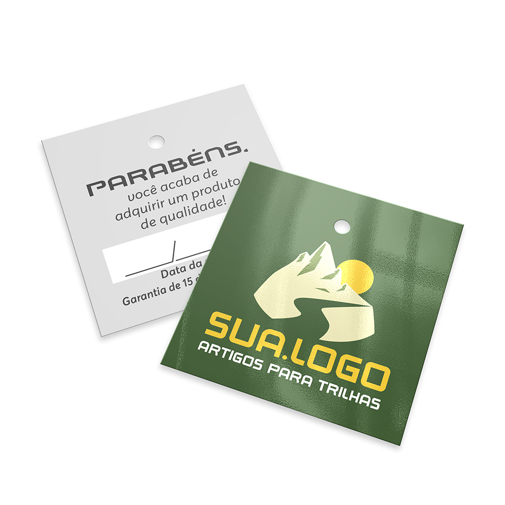TAGS TAGS PADRÃO FURO COUCHÊ 250G VERNIZ UV VERNIZ UV TOTAL FRENTE 45X51MM - 4X1 - 1000unid - T251003C