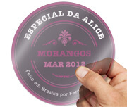 ADESIVOS RÓTULOS FOLHA VINIL TRANSPARENTE COM TINTA BRANCA 135X135MM