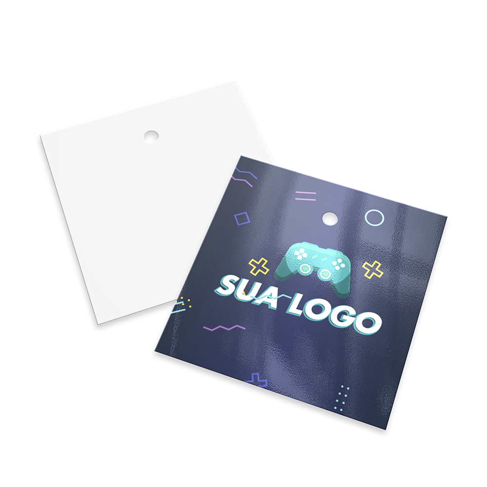 TAGS TAGS PADRÃO FURO COUCHÊ 250G VERNIZ UV VERNIZ UV TOTAL FRENTE 45X51MM - 4X0 - 2000unid - T25100C