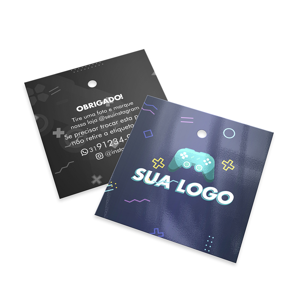 TAGS TAGS PADRÃO FURO COUCHÊ 250G VERNIZ UV VERNIZ UV TOTAL FRENTE 45X51MM - 4X1 - 2000unid - T25101C