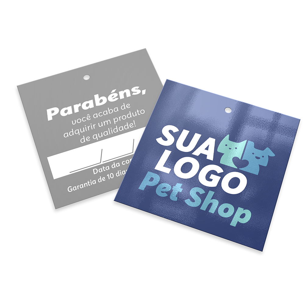 TAGS TAGS PADRÃO FURO COUCHÊ 250G VERNIZ UV VERNIZ UV TOTAL FRENTE 91X102MM - 4X1 - 1000unid - T251026C