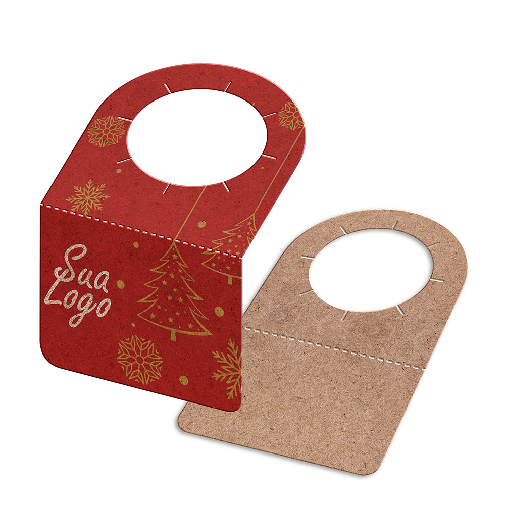 TAGS TAGS PARA GARRAFA KRAFT 250G SEM LAMINAÇÃO E SEM VERNIZ SEM VERNIZ COM TINTA BRANCA 91X102MM