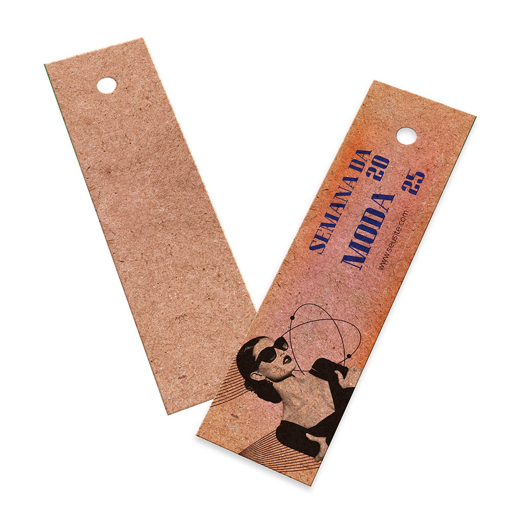 TAGS TAGS PADRÃO FURO KRAFT 250G SEM LAMINAÇÃO E SEM VERNIZ SEM VERNIZ 91X25MM - 4X0 - 50unid - TDK950CO