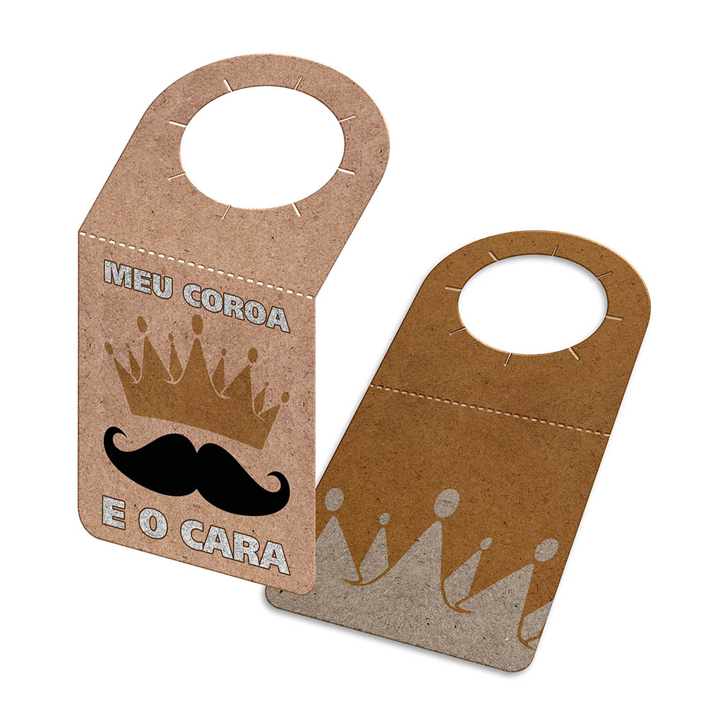 TAGS TAGS PARA GARRAFA KRAFT 250G SEM LAMINAÇÃO E SEM VERNIZ SEM VERNIZ COM TINTA BRANCA 91X153MM