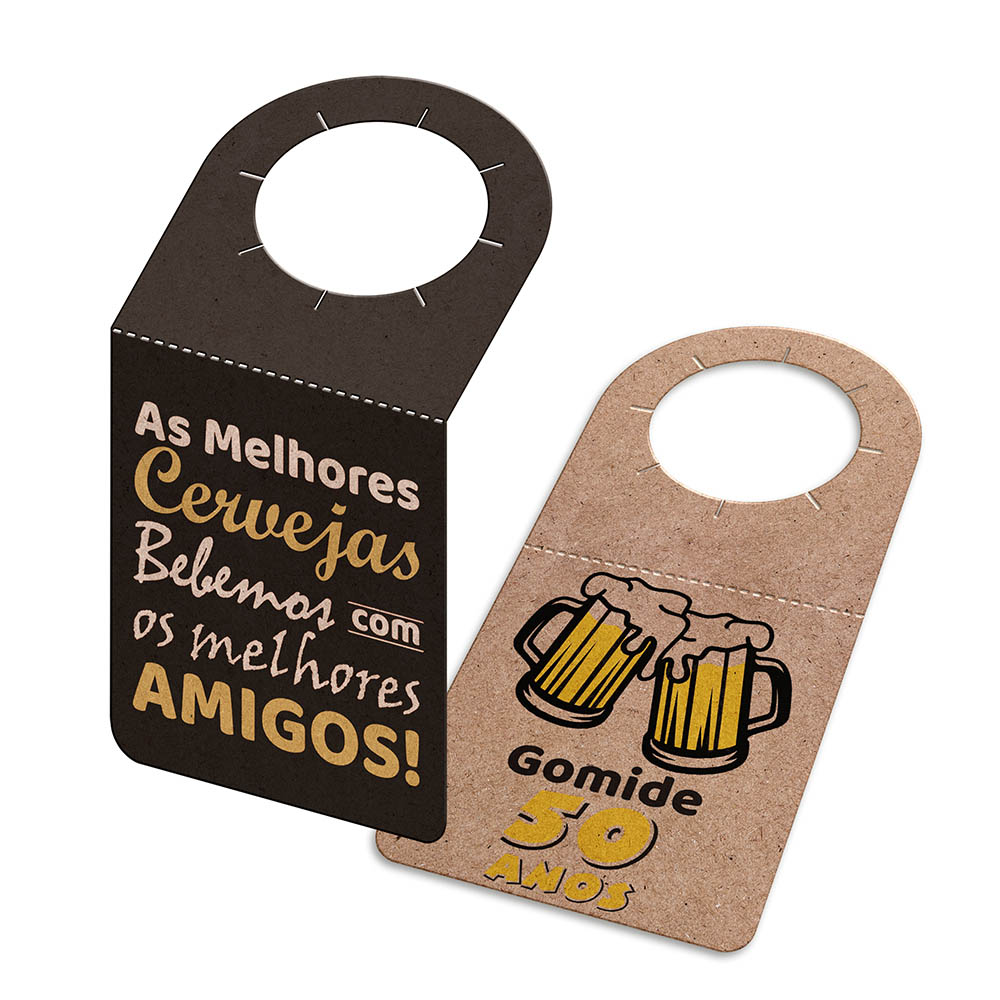 TAGS TAGS PARA GARRAFA KRAFT 250G SEM LAMINAÇÃO E SEM VERNIZ SEM VERNIZ COM TINTA BRANCA 91X153MM