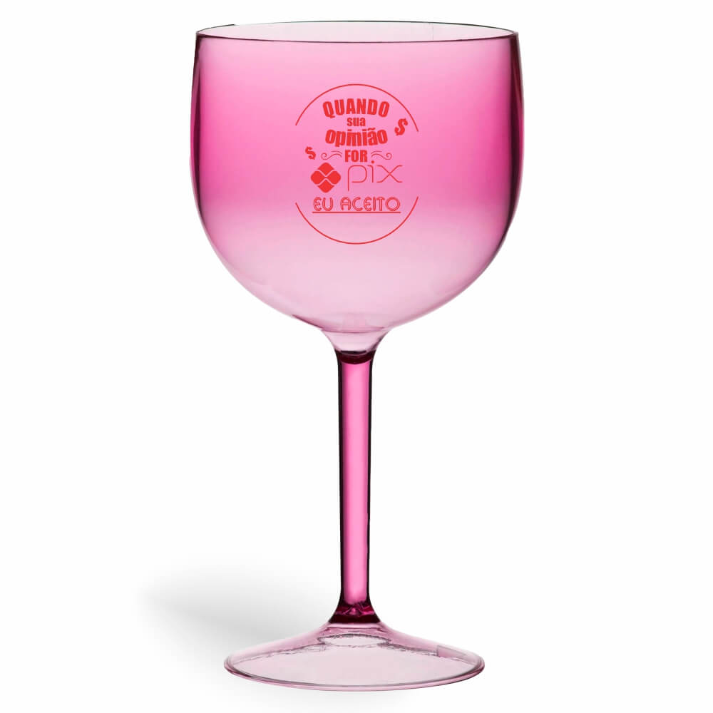 CANECA, COPOS E TAÇAS TAÇAS TAÇAS PLÁSTICAS TAÇA DE GIN 580ML IMPRESSÃO 1 COR TRANSPARENTE ROSA