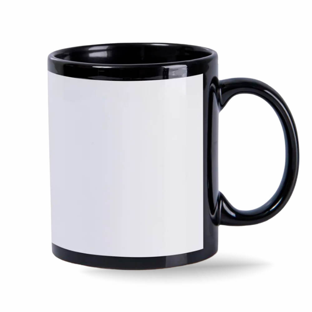 PRODUTOS SEM PERSONALIZAÇÃO CANECAS E COPOS CANECAS DE CERÂMICA SIMPLES 325ML PRETA COM JANELA BRANCA - 0X0 - 1unid - CAPP1C