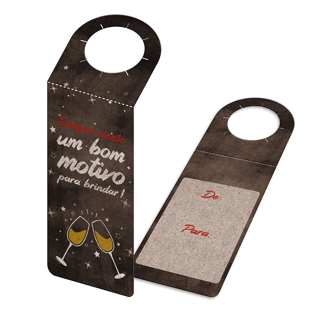 TAGS TAGS PARA GARRAFA KRAFT 250G SEM LAMINAÇÃO E SEM VERNIZ SEM VERNIZ COM TINTA BRANCA 91X204MM