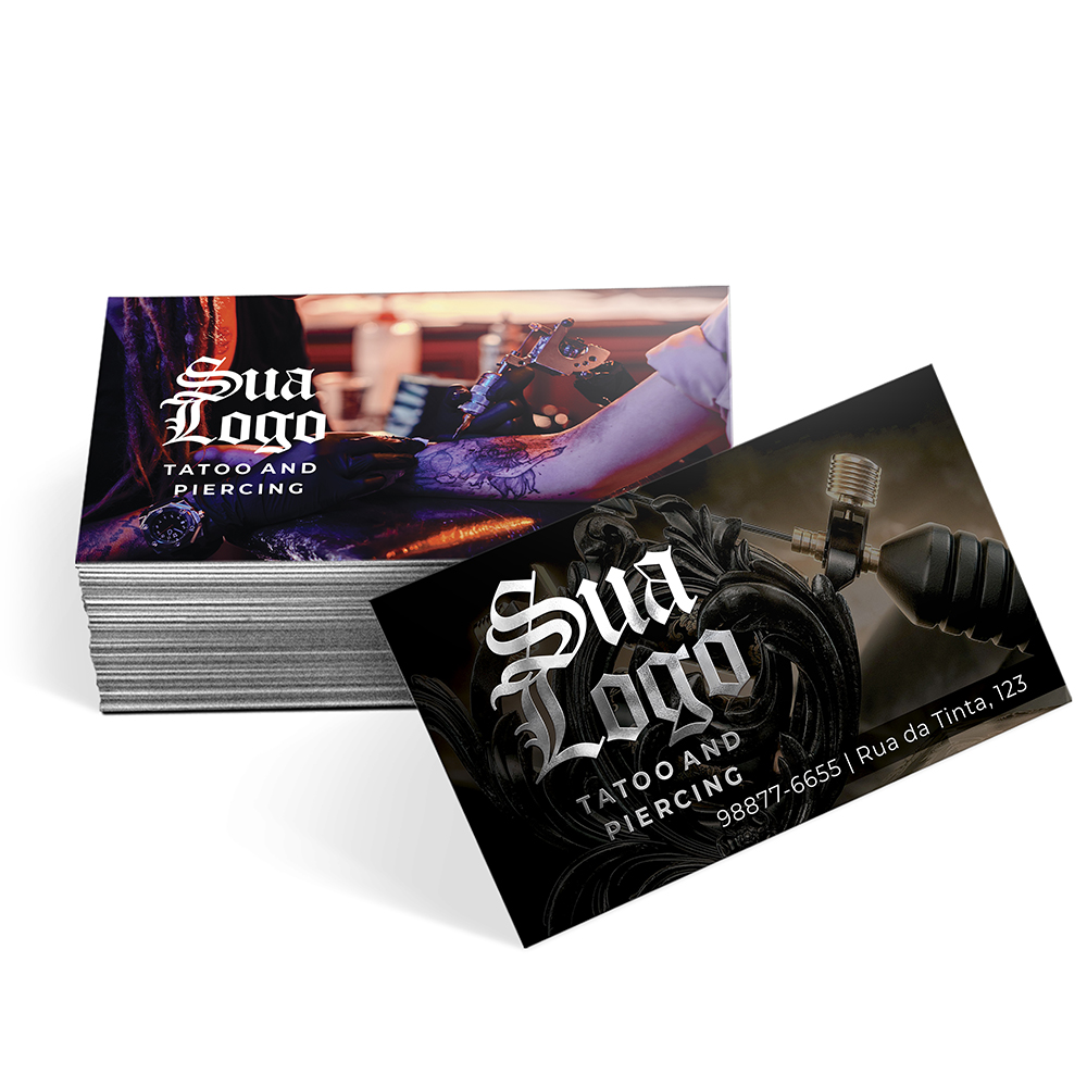 CARTÕES DE VISITA COUCHÊ 300G HOT STAMPING LAM FOSCA FV E HOTSTAMPING FR - 4X4 - 50unid - CFHF50C