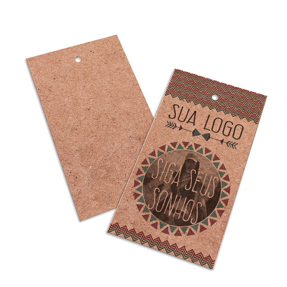 TAGS TAGS PADRÃO FURO KRAFT 250G SEM LAMINAÇÃO E SEM VERNIZ SEM VERNIZ 91X51MM - 4X0 - 100unid - TDK50100CO