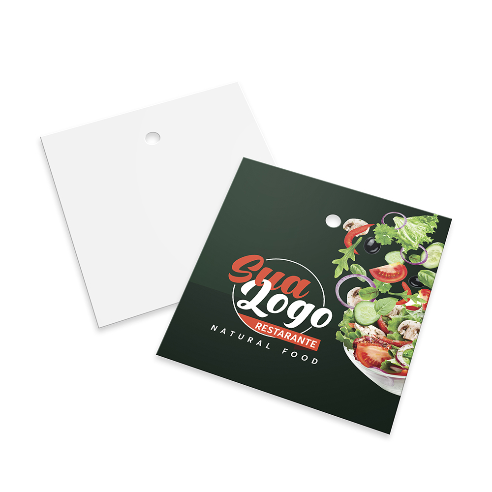 TAGS TAGS PADRÃO FURO COUCHÊ 300G SEM LAMINAÇÃO E SEM VERNIZ SEM VERNIZ 45X51MM - 4X0 - 50unid - TD4050C2
